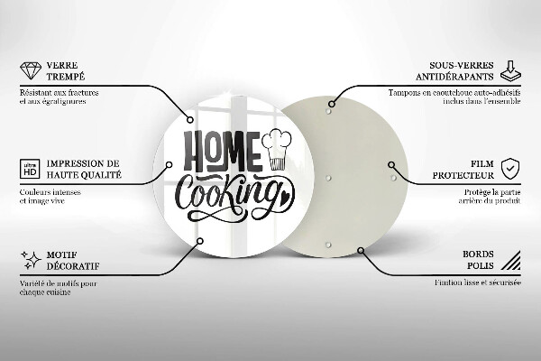 Üveg vágódeszka Home cooking