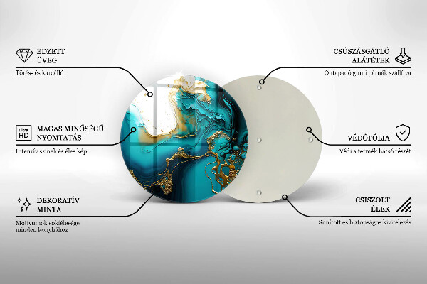 Üveg vágódeszka Türkiz absztrakció