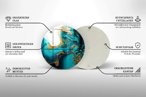 Üveg vágódeszka Türkiz absztrakció