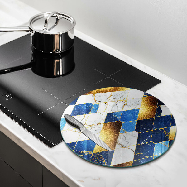 Üveg vágódeszka Arany márványrombuszok