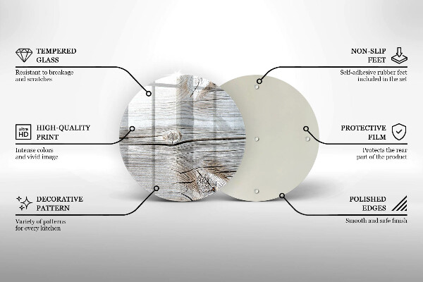 Üveg vágódeszka Világos fa szerkezet