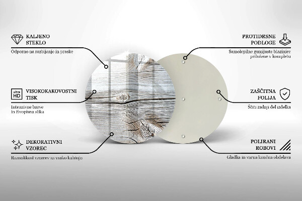 Üveg vágódeszka Világos fa szerkezet