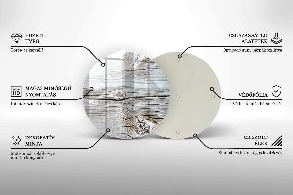Üveg vágódeszka Világos fa szerkezet