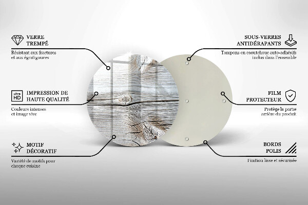 Üveg vágódeszka Világos fa szerkezet