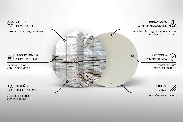Üveg vágódeszka Világos fa szerkezet