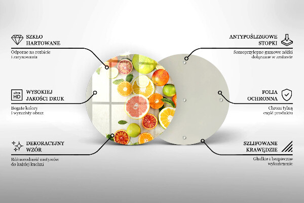 Üveg vágódeszka Citrusfélék