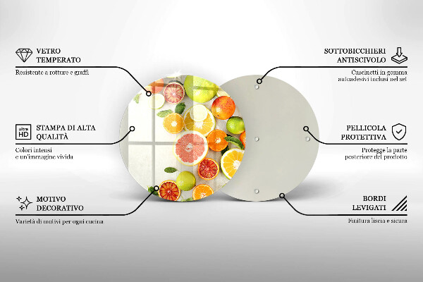 Üveg vágódeszka Citrusfélék