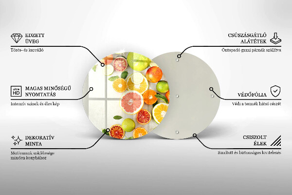 Üveg vágódeszka Citrusfélék