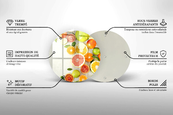Üveg vágódeszka Citrusfélék