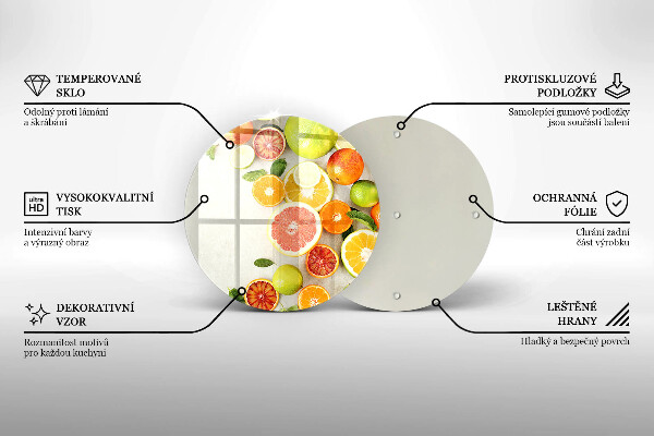 Üveg vágódeszka Citrusfélék