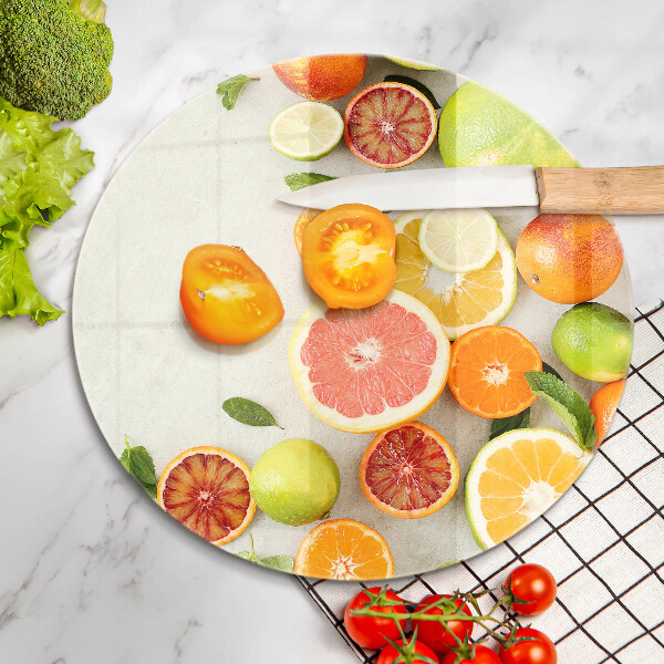 Üveg vágódeszka Citrusfélék