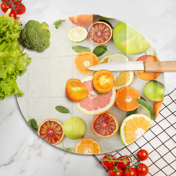 Üveg vágódeszka Citrusfélék