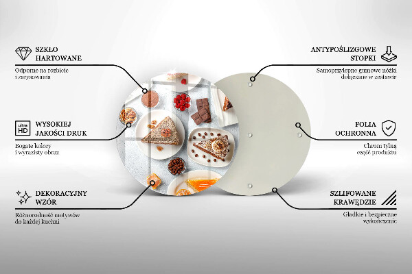 Üveg vágódeszka A torta édessége