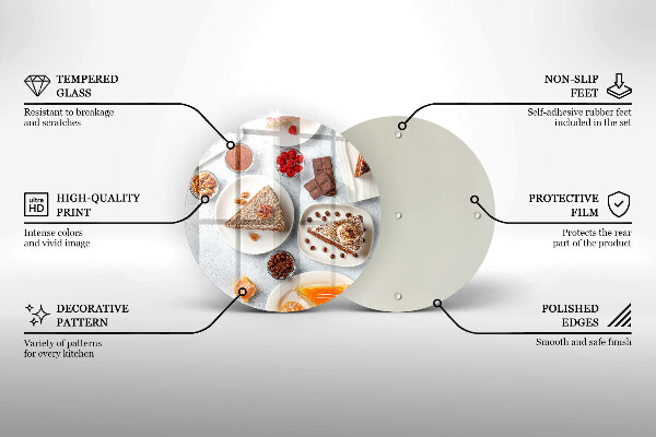 Üveg vágódeszka A torta édessége