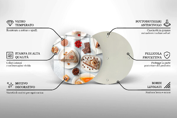 Üveg vágódeszka A torta édessége