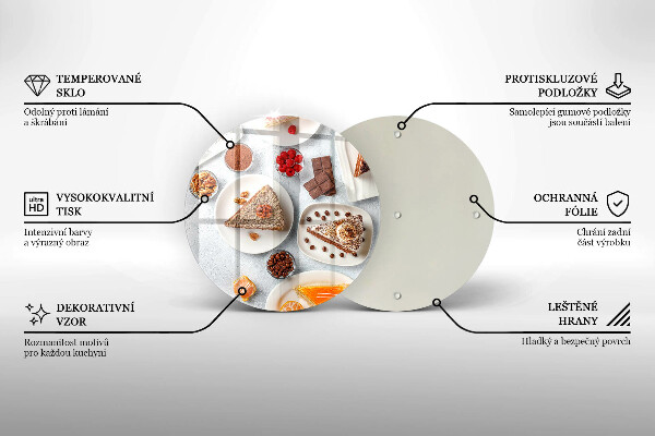 Üveg vágódeszka A torta édessége