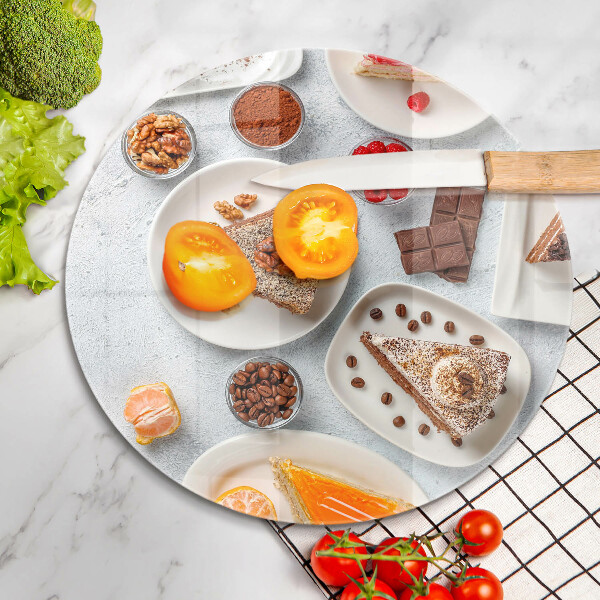 Üveg vágódeszka A torta édessége