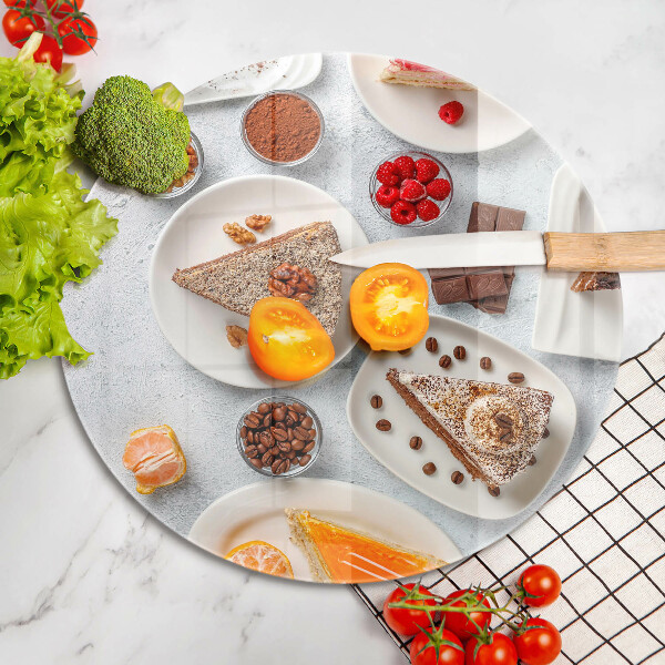 Üveg vágódeszka A torta édessége