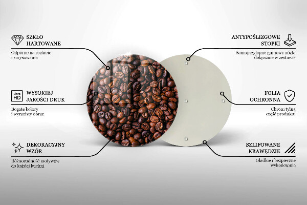 Üveg vágódeszka Kávébab