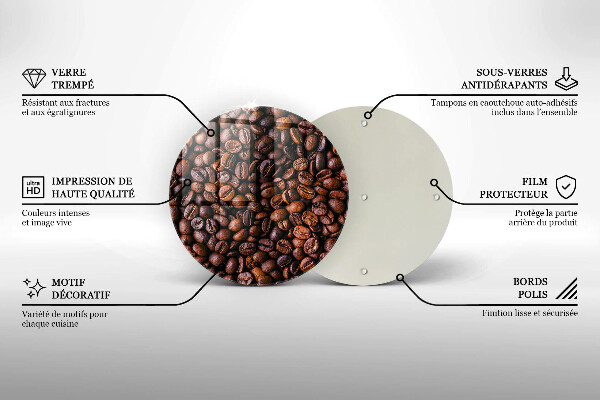 Üveg vágódeszka Kávébab