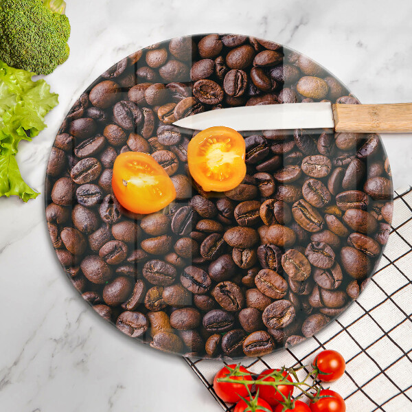 Üveg vágódeszka Kávébab