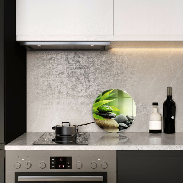 Üveg vágódeszka Zen bambusz kövek