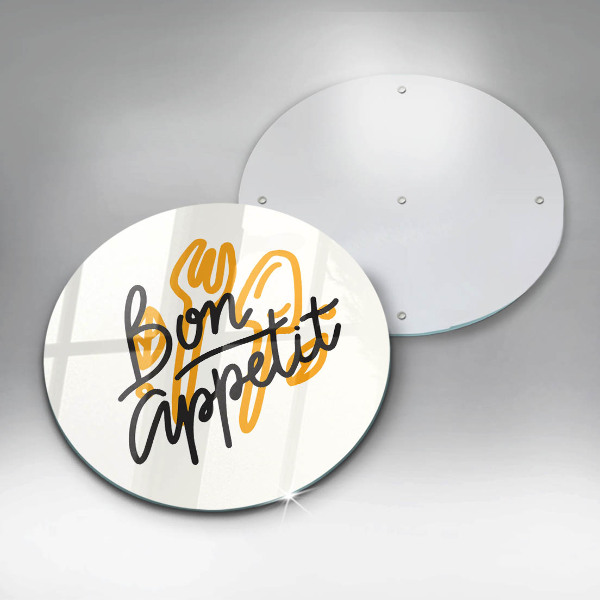 Üveg vágódeszka Bon Appetit felirat