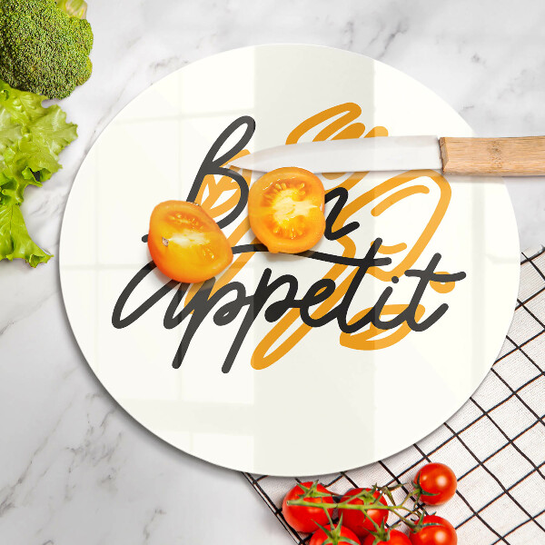 Üveg vágódeszka Bon Appetit felirat