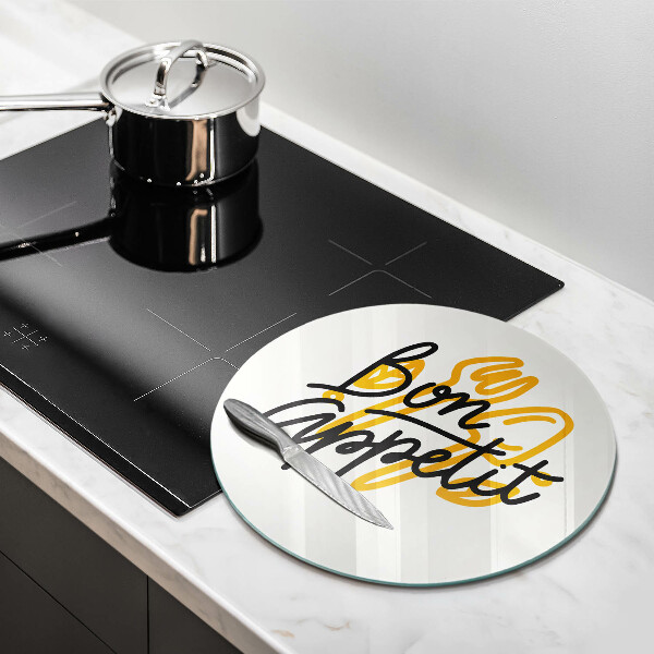 Üveg vágódeszka Bon Appetit felirat