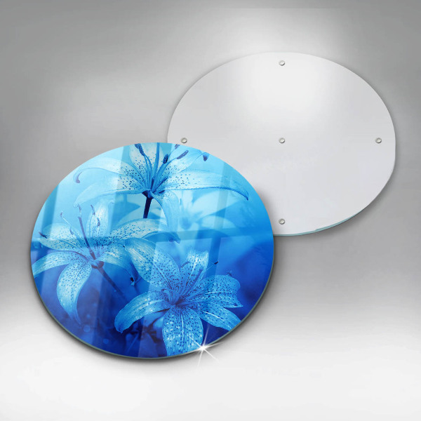 Üveg vágódeszka Kék virágok