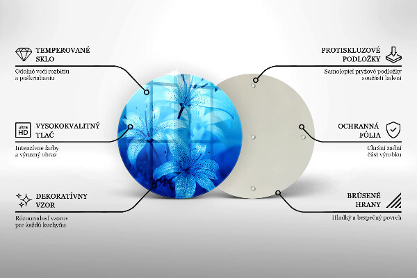 Üveg vágódeszka Kék virágok