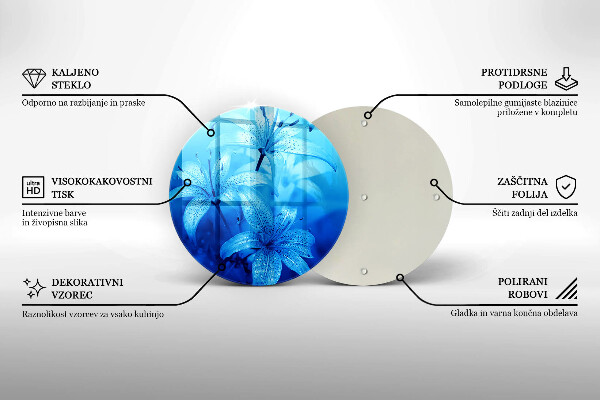 Üveg vágódeszka Kék virágok