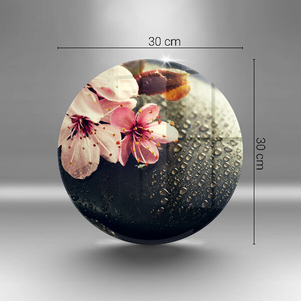 Üveg vágódeszka Virágok zen kövek