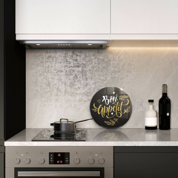 Üveg vágódeszka Bon Appetit felirat