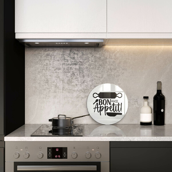 Üveg vágódeszka Bon Appetit felirat