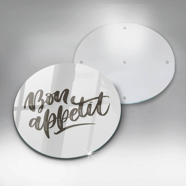 Üveg vágódeszka Bon Appetit felirat