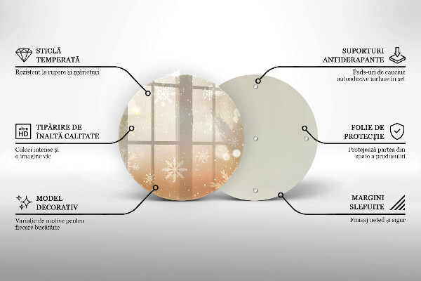 Üveg vágódeszka Hópelyhek