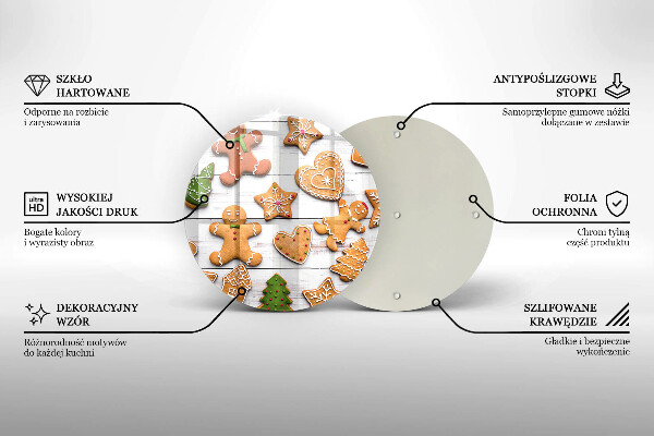 Üveg vágódeszka Karácsonyi mézeskalács