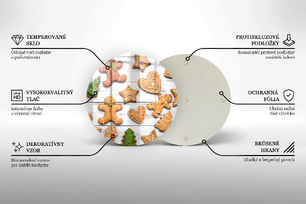 Üveg vágódeszka Karácsonyi mézeskalács