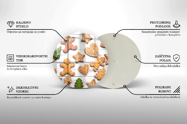 Üveg vágódeszka Karácsonyi mézeskalács