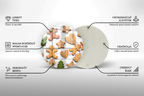 Üveg vágódeszka Karácsonyi mézeskalács