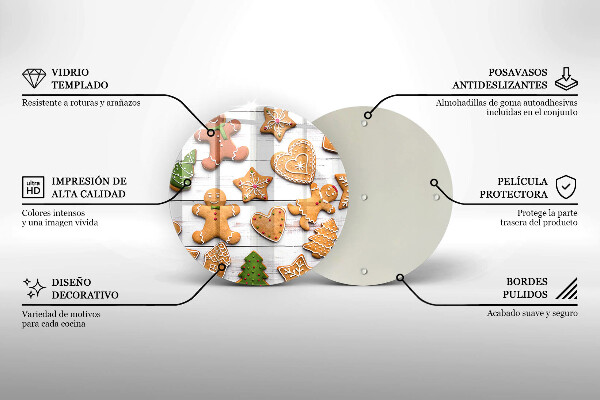 Üveg vágódeszka Karácsonyi mézeskalács
