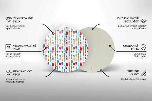 Üveg vágódeszka Kanál illusztráció
