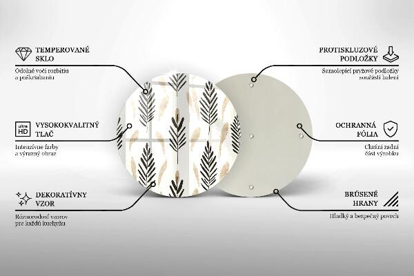 Üveg vágódeszka Boho növények