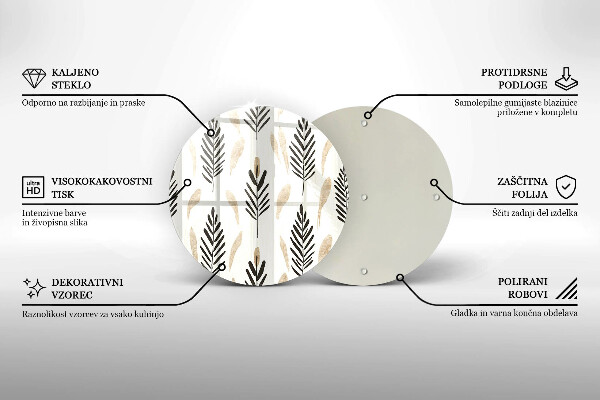 Üveg vágódeszka Boho növények