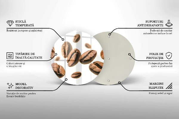 Üveg vágódeszka Kávébab