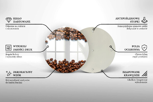 Üveg vágódeszka Kávébab