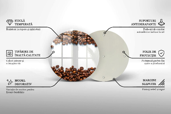 Üveg vágódeszka Kávébab