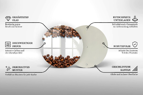 Üveg vágódeszka Kávébab