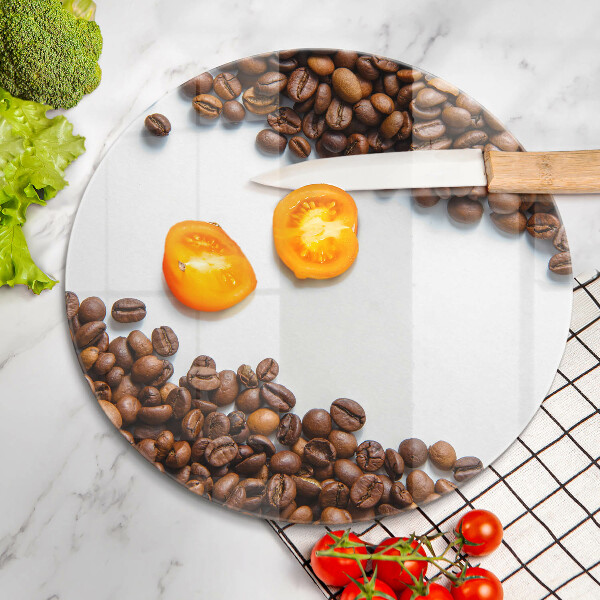 Üveg vágódeszka Kávébab